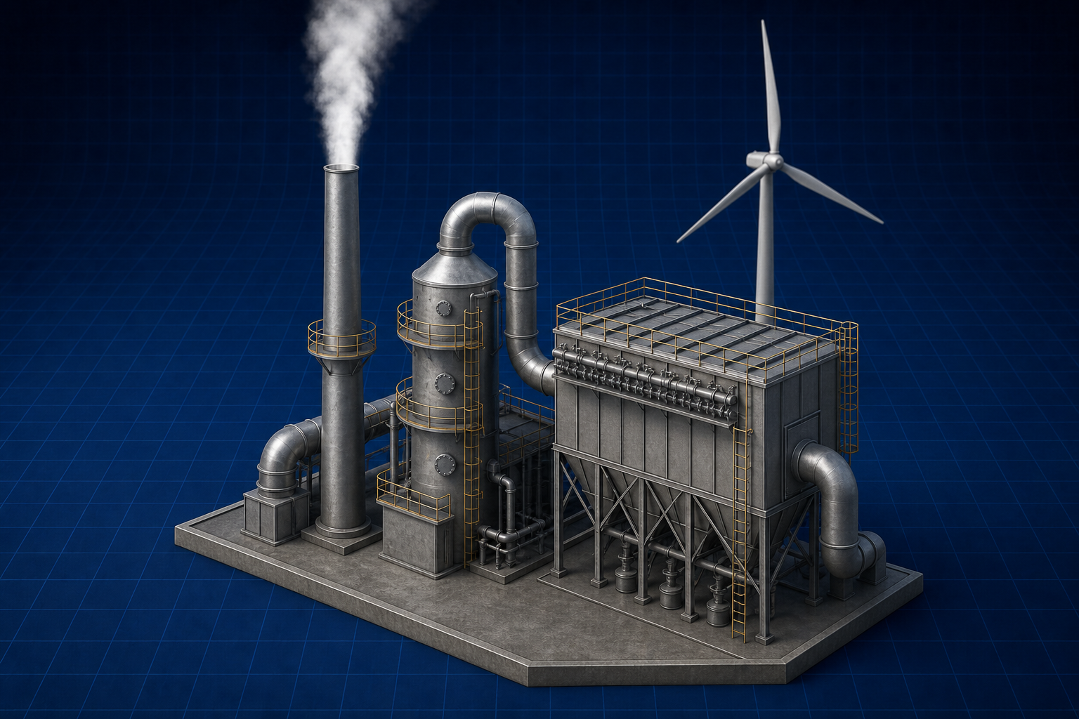 Air Pollution: scrubber and baghouse
