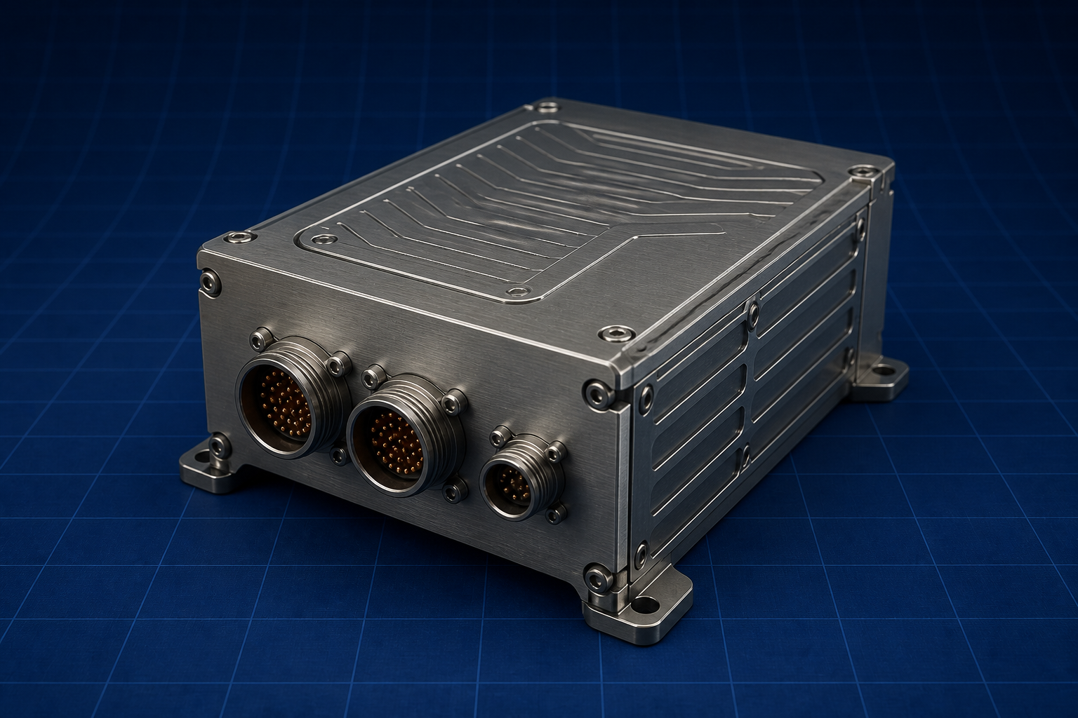Avionics: LRU box with connectors