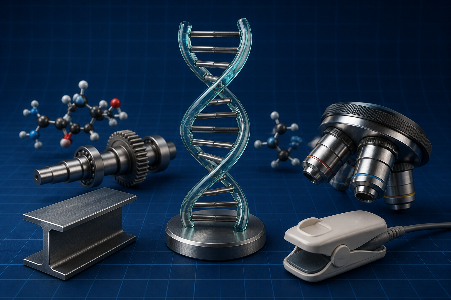 Biomedical: DNA helix, molecules, and biomedical device