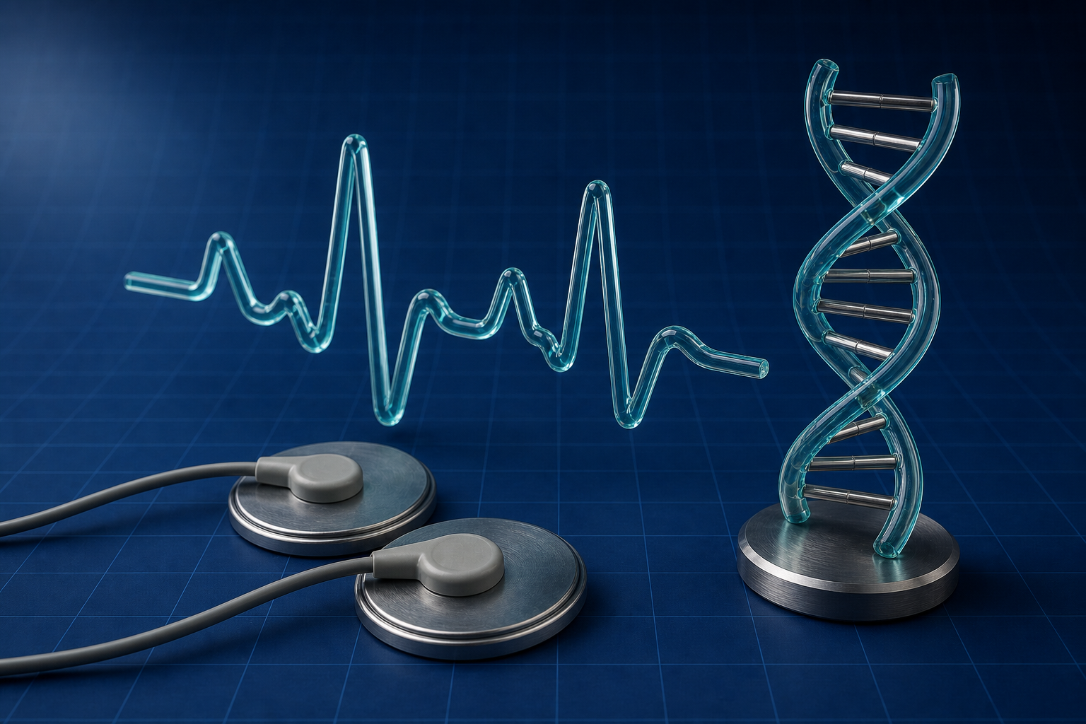Biomedical Signals: waveform ribbon and electrodes