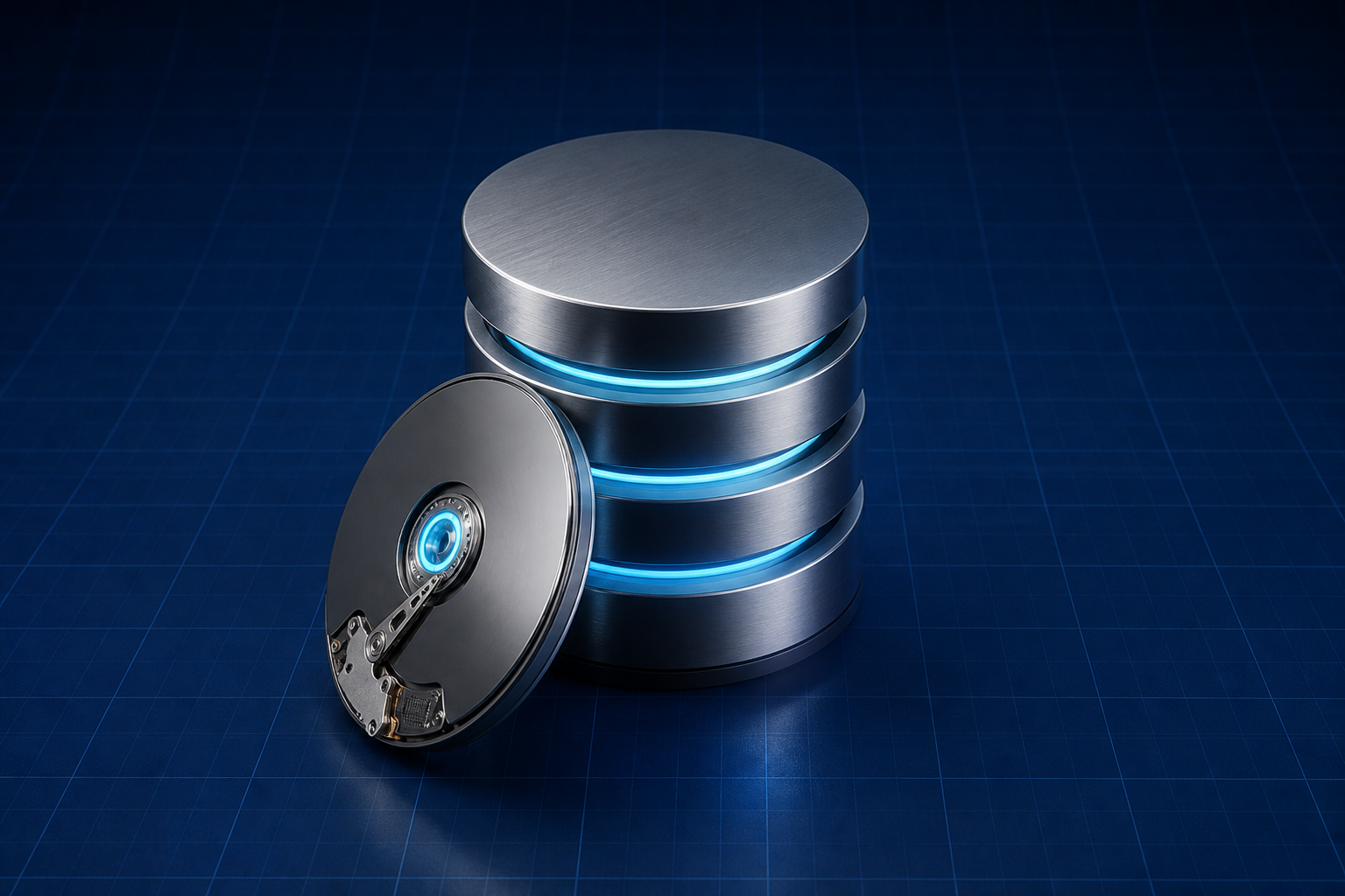 Databases: disk platter stack