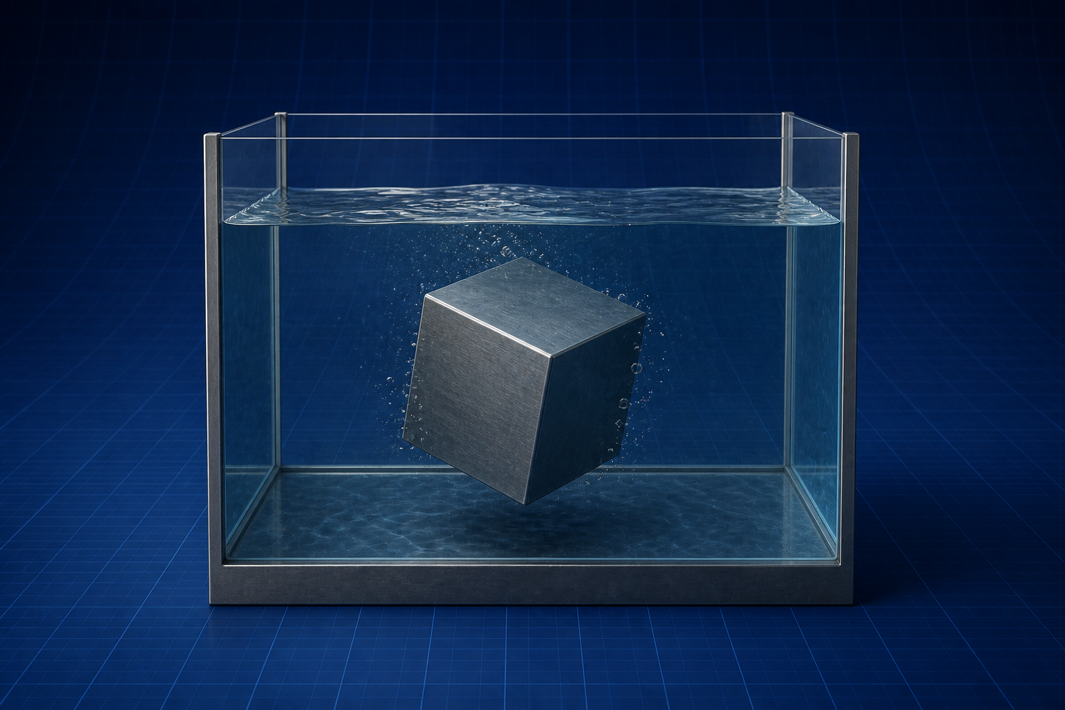 Fluid Mechanics: submerged cube and tank wall