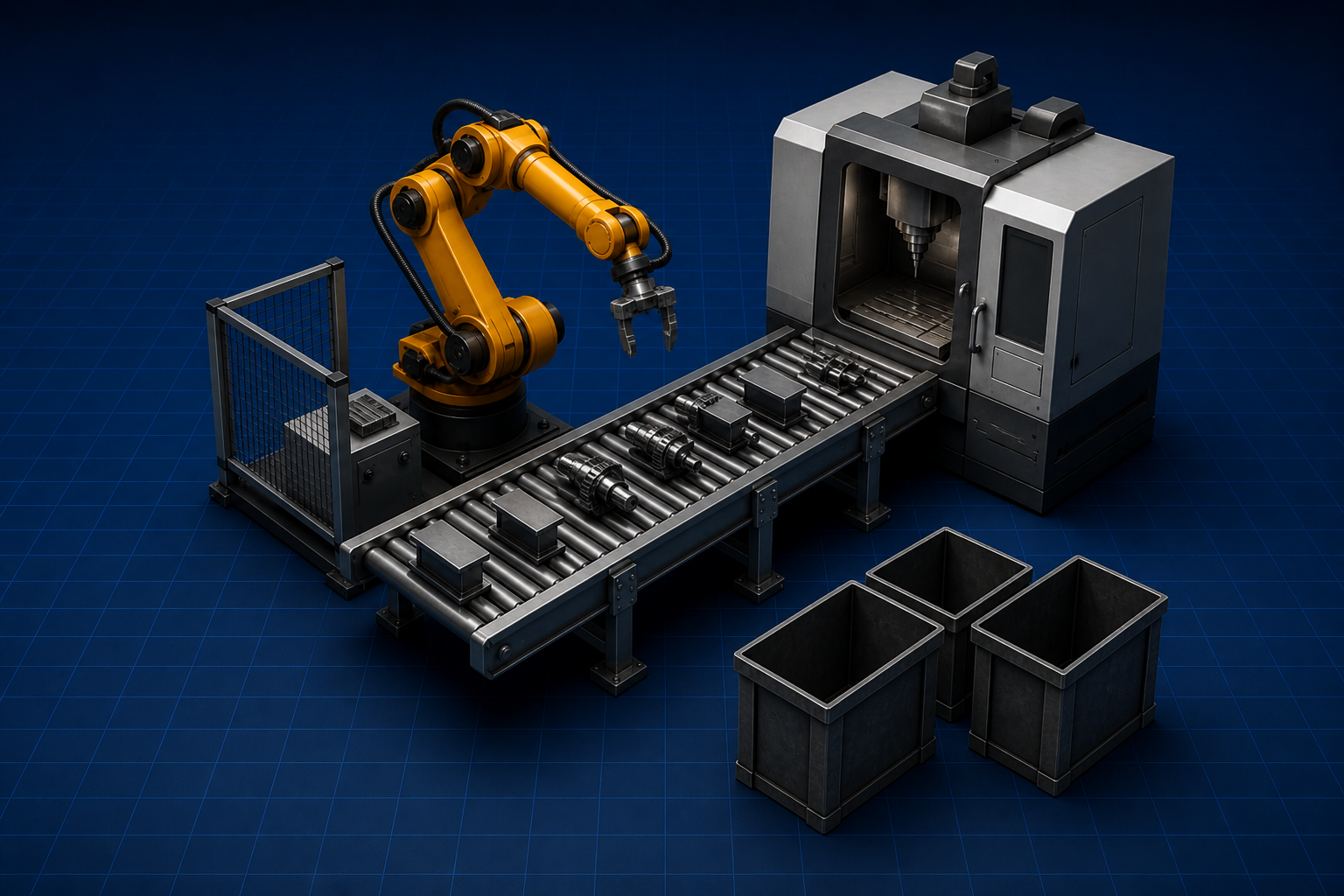 Lean Six Sigma: streamlined line and robot