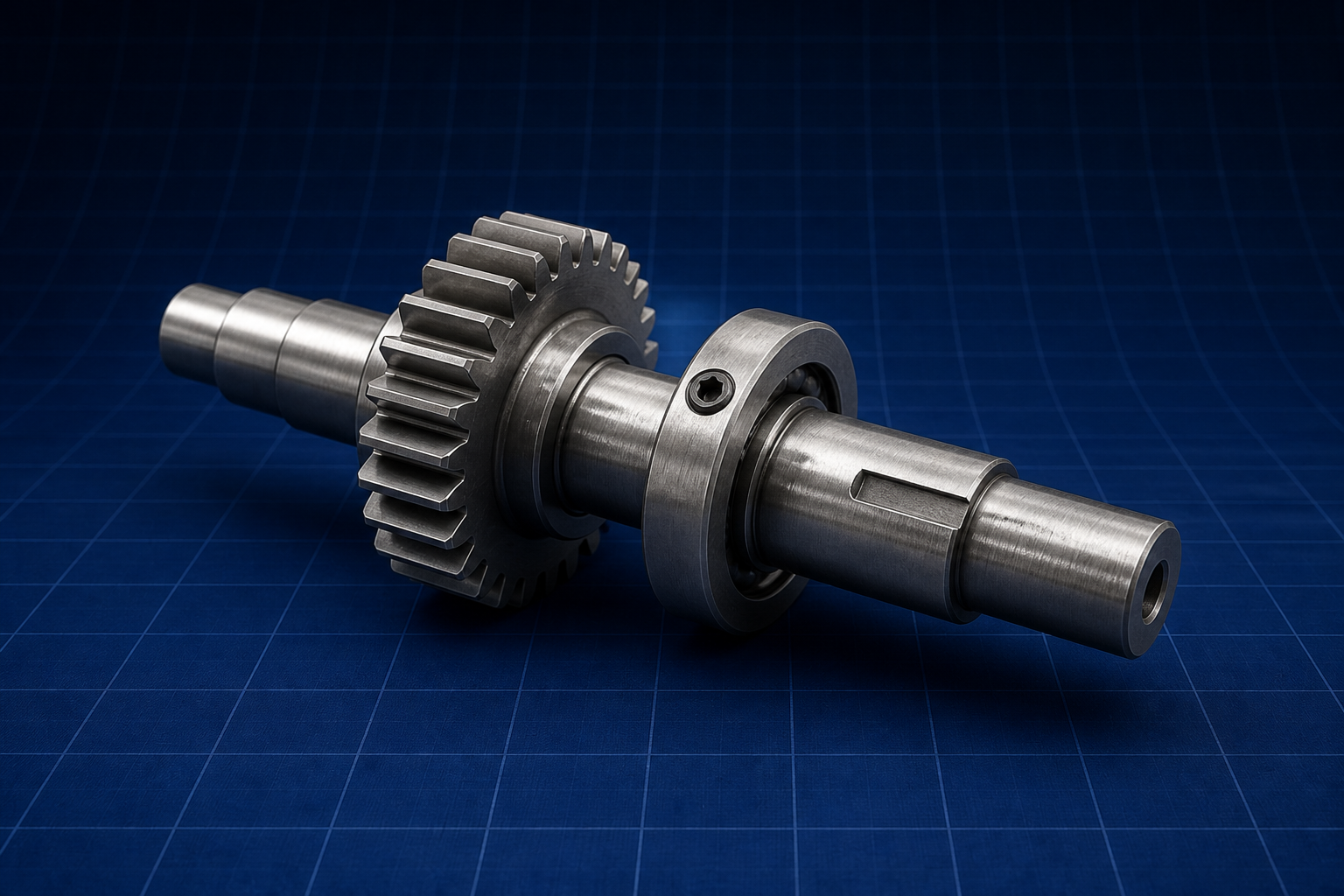 Machine Design: gear, stepped shaft, and collar