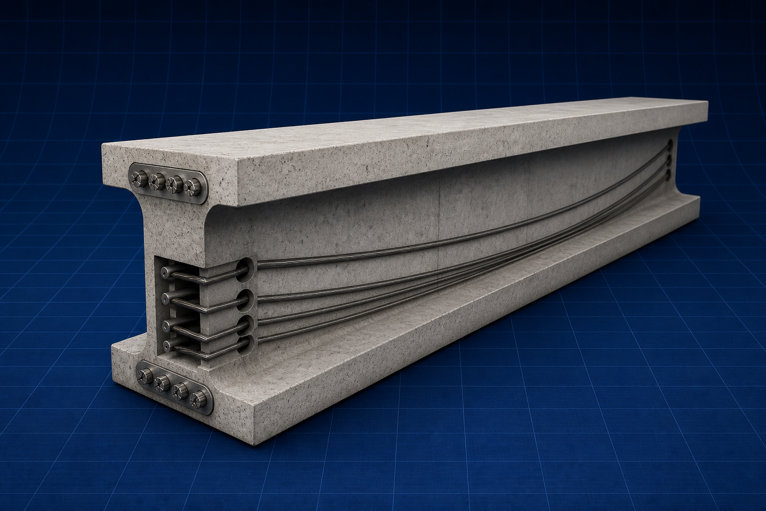 Prestressed Concrete: PSC girder with tendon ducts