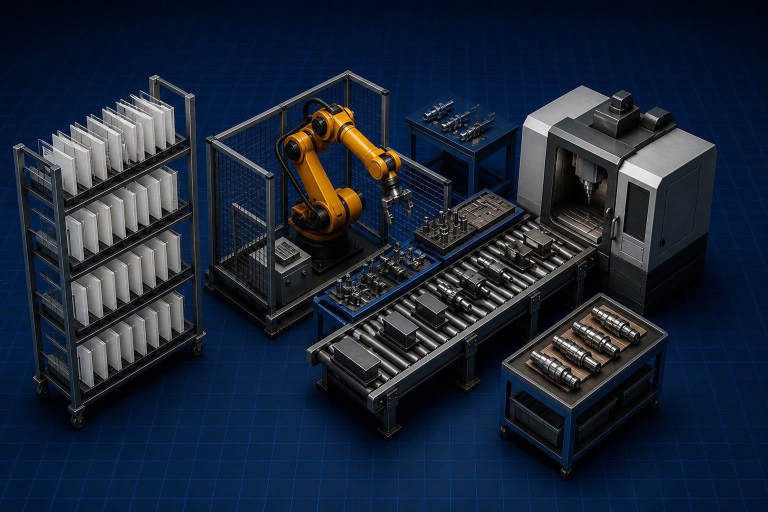 Production Planning: multi-station line and kanban racks