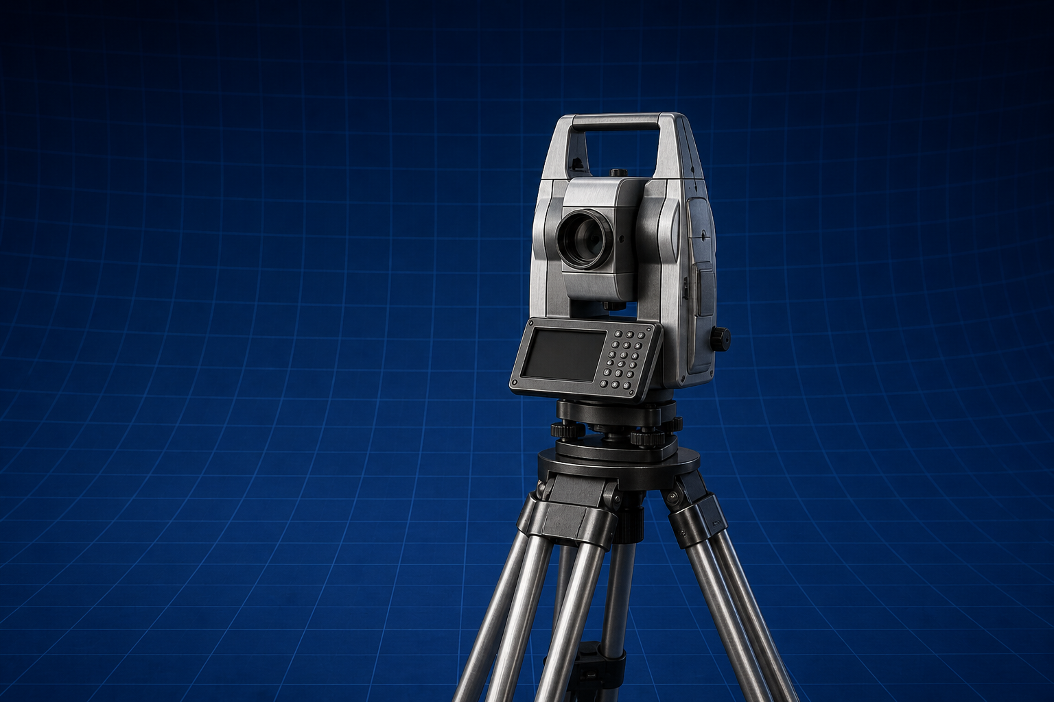 Surveying: total station on a tripod