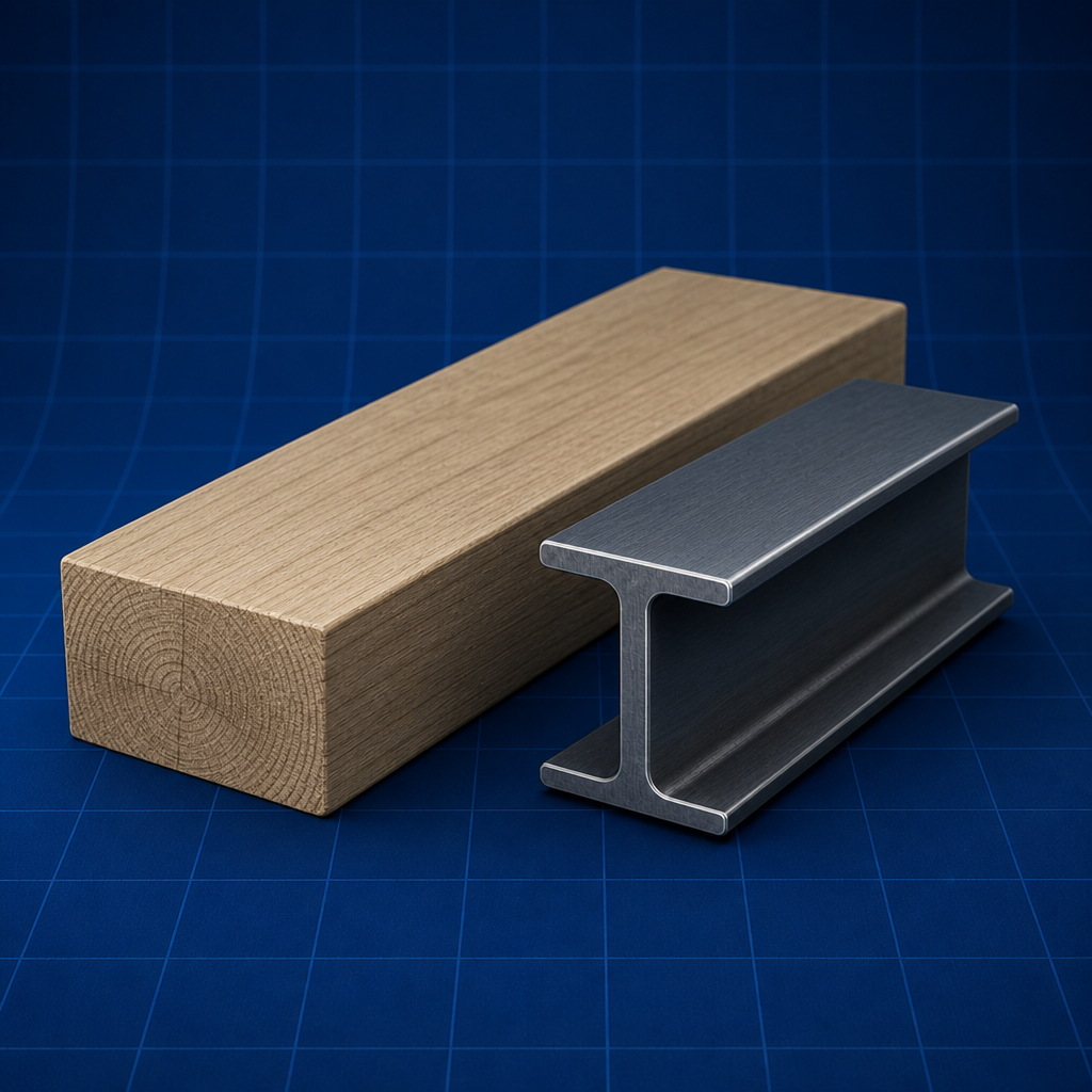 Timber and I-section — Timber and Steel