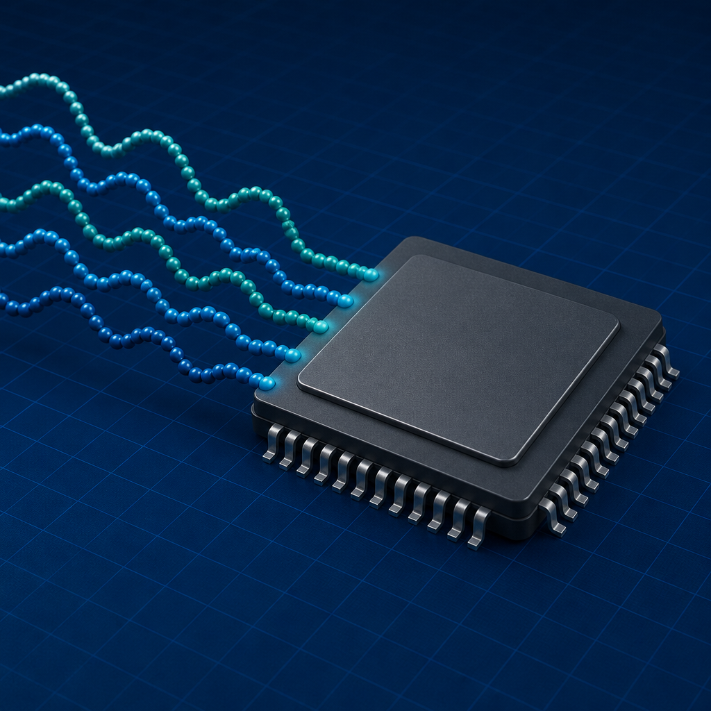 DSP chip with sampled beads — Digital Signal Processing for Biomedical Data