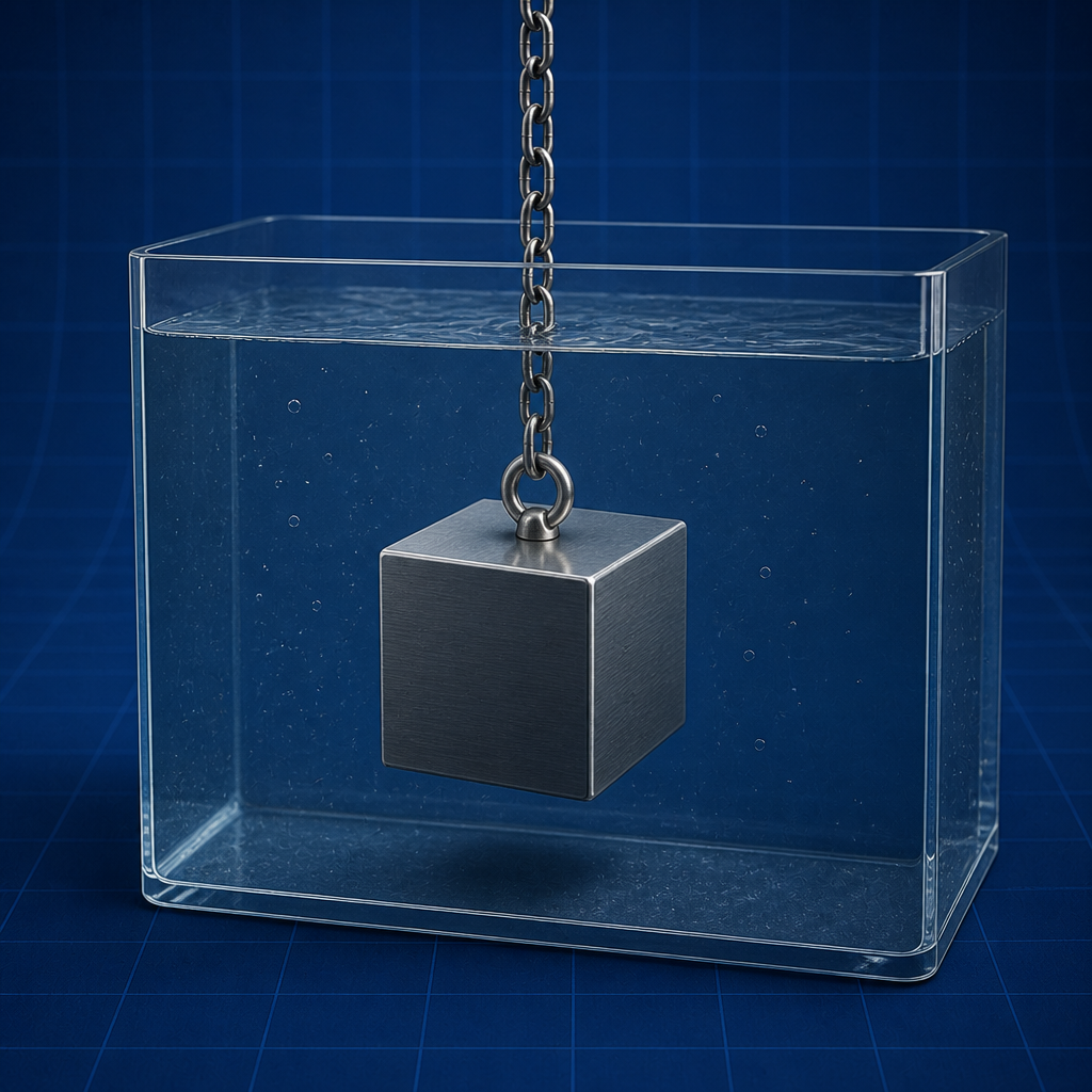 Submerged cube — Hydrostatics and Buoyancy