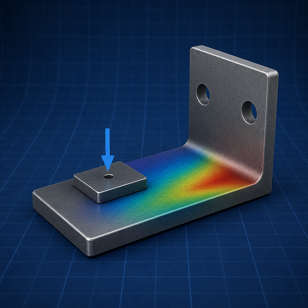 Loaded bracket — Load and Stress Analysis
