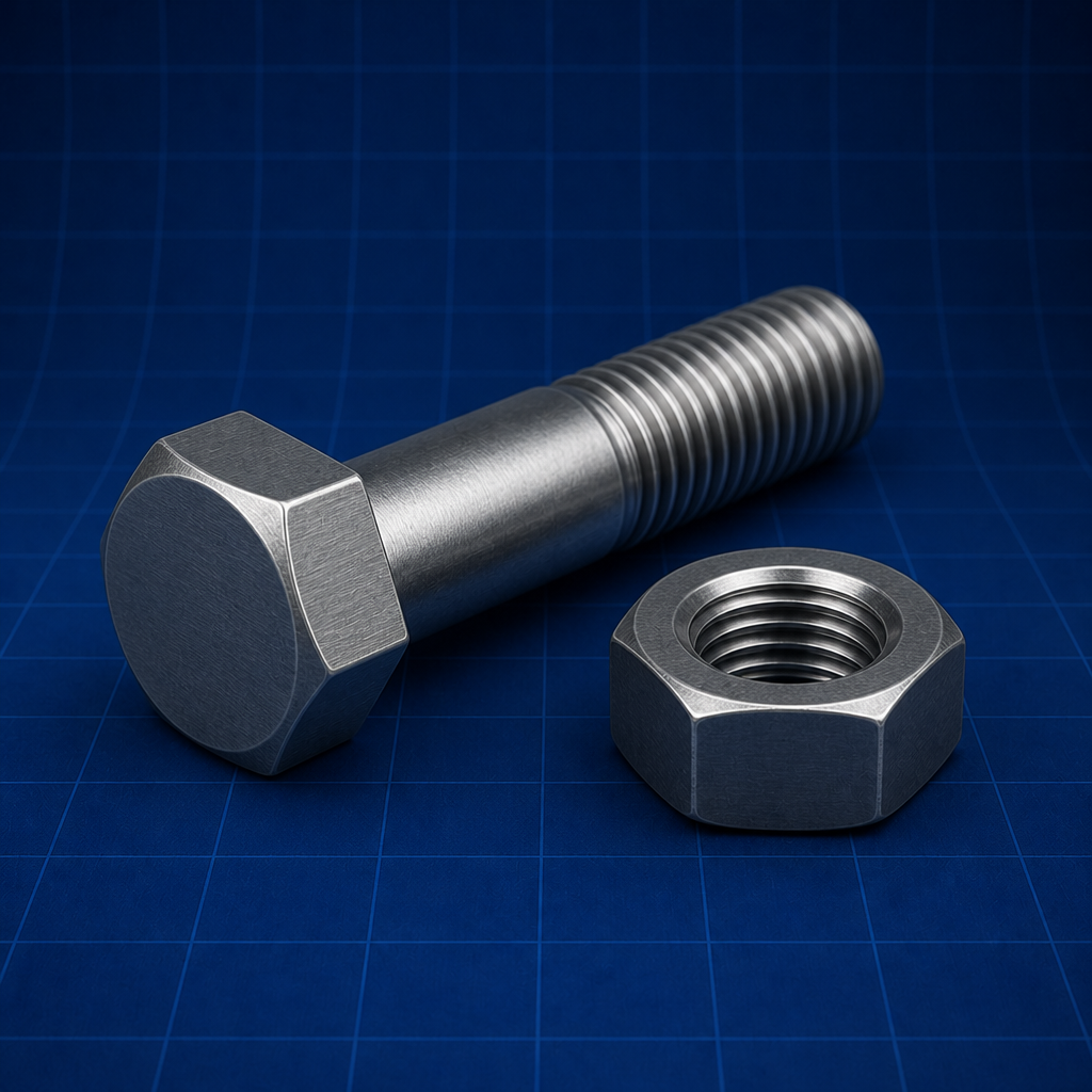 Hex bolt and nut — Screws and Fasteners