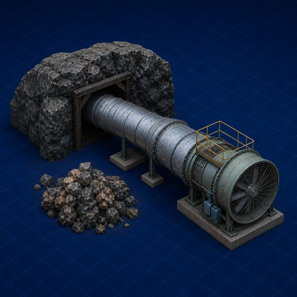 Ventilation fan and duct — Mine Ventilation Basics