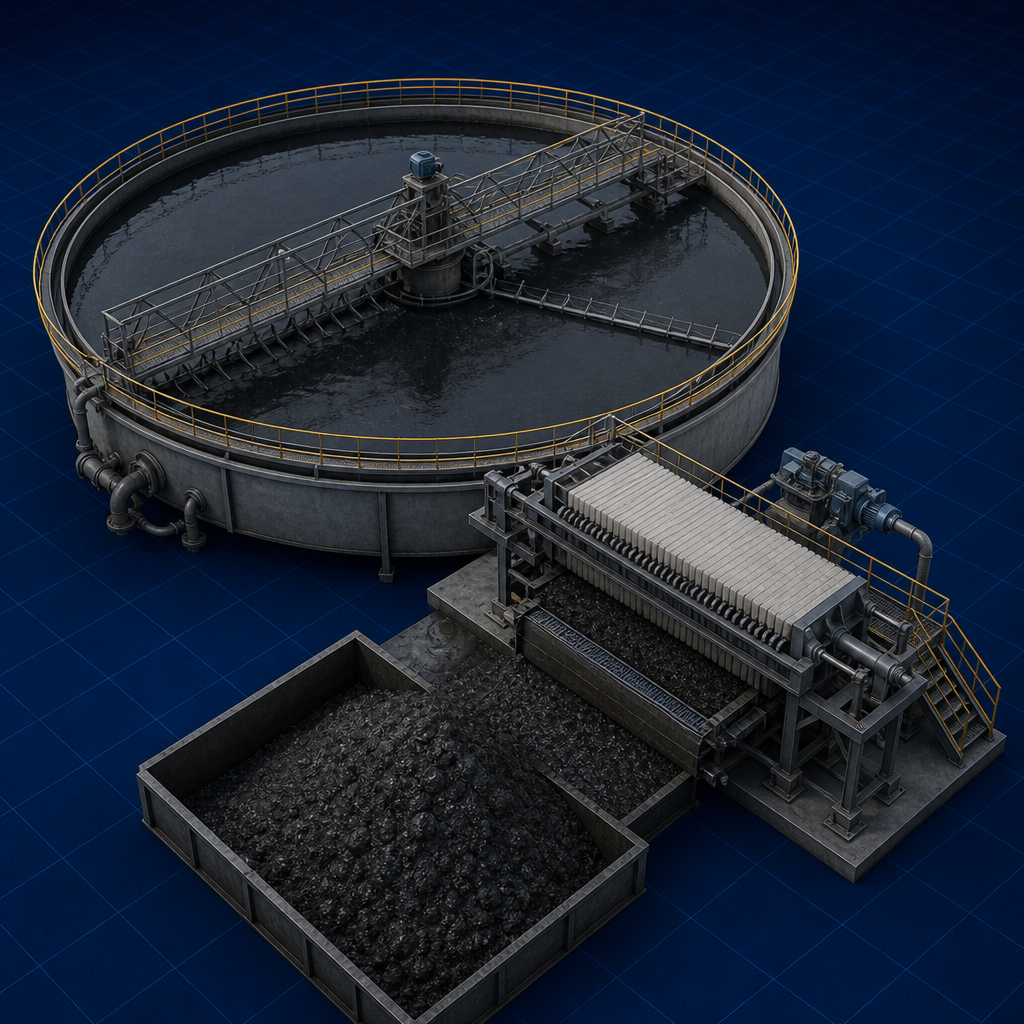 Thickener tank and filter — Dewatering and Thickening