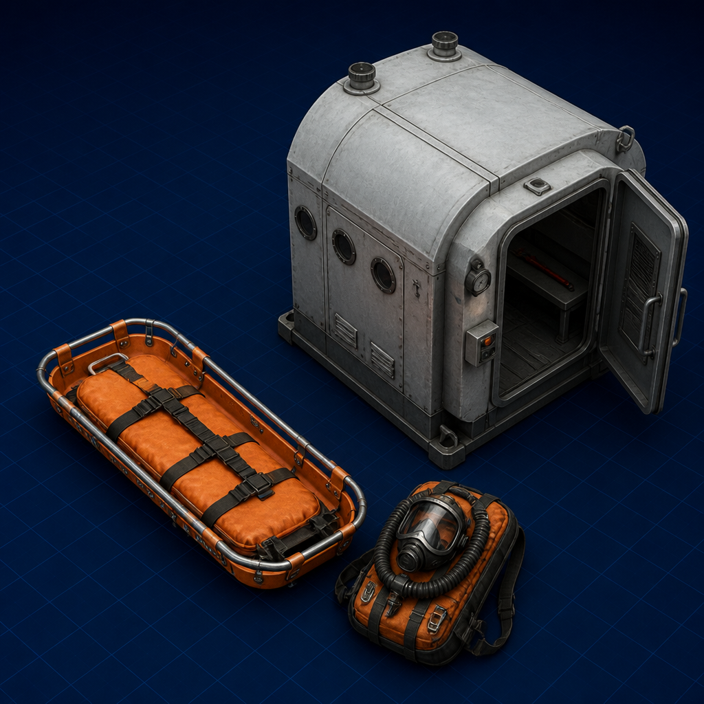 Stretcher and refuge chamber — Mine Rescue Operations