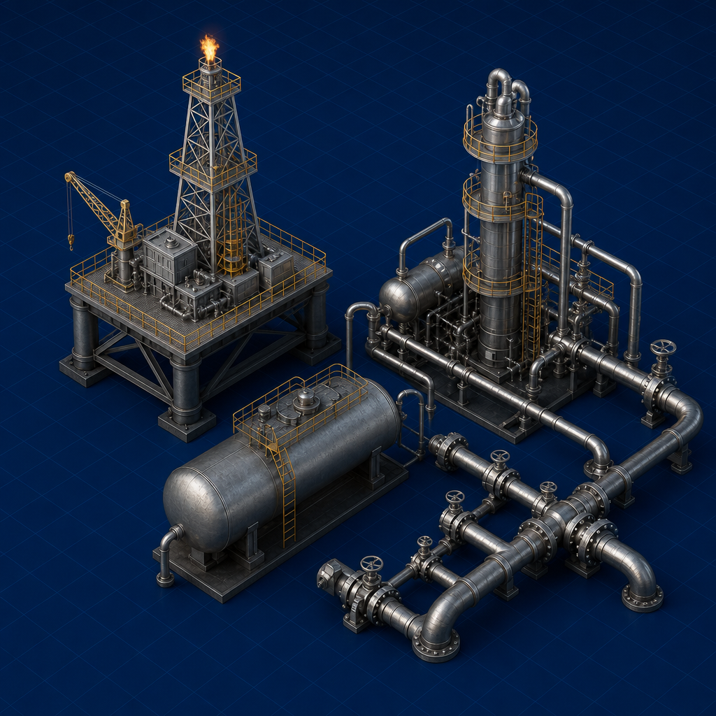 Separator tank and flare — Surface Production Facilities