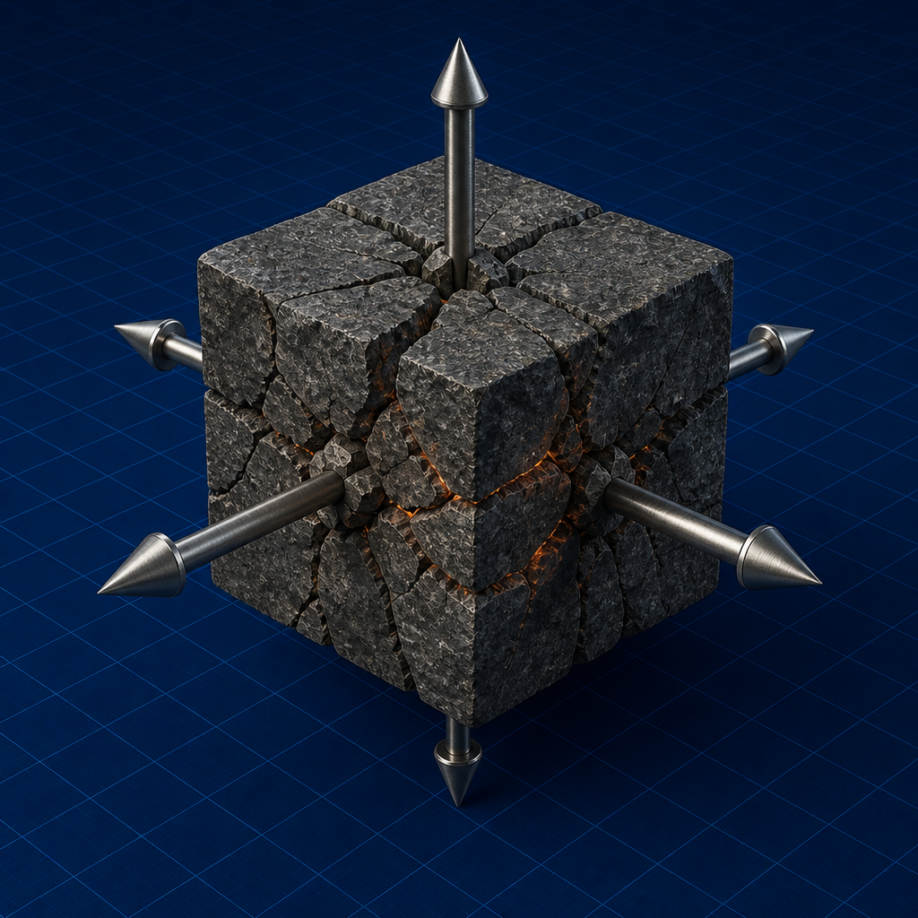 Stressed rock cube — Stress in Rock Mass