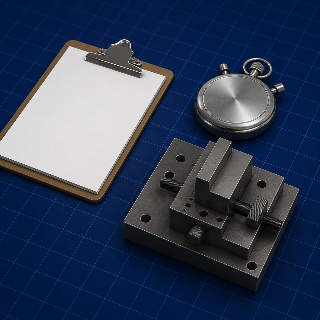 Time-study clipboard and fixture — Time Study and Standard Time